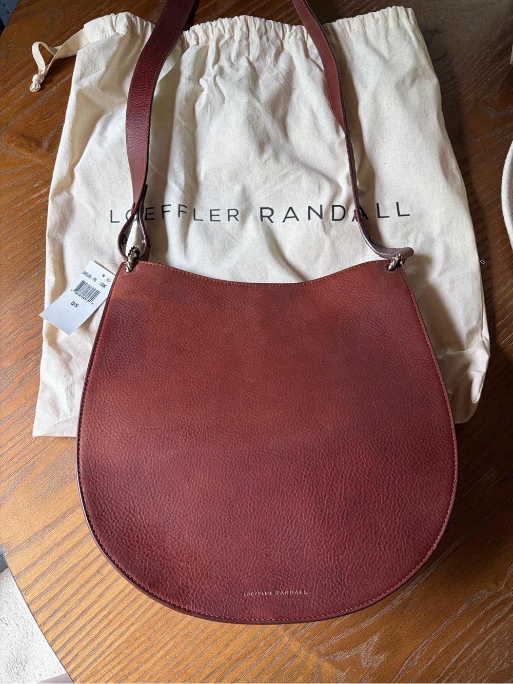 NWT Loeffler Randall Caroline Cognac Brown Leather Handbag